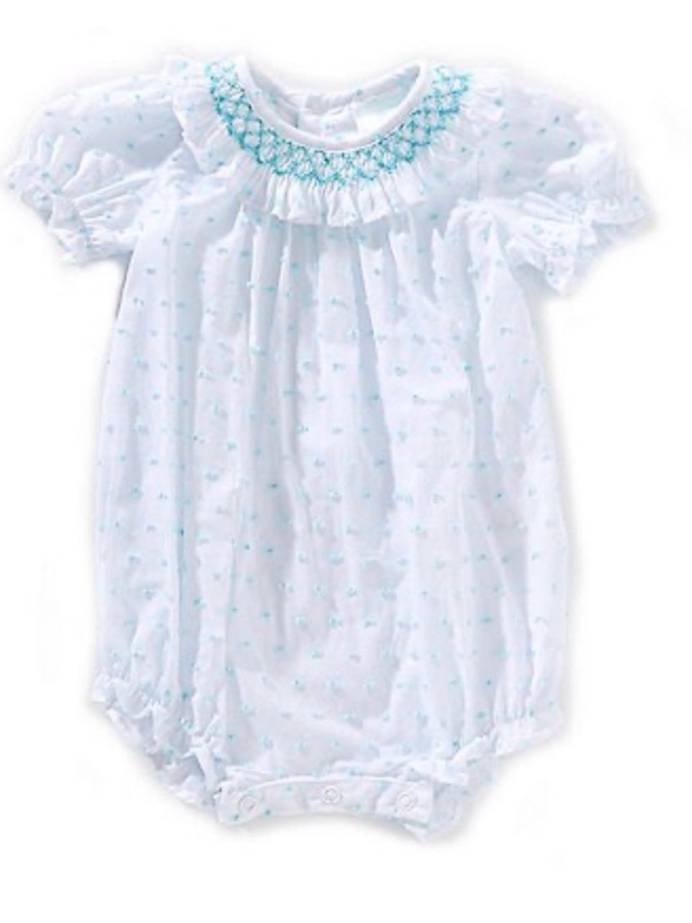 NWT Edgehill Collection Baby Bubble Romper 
 12M White Aqua